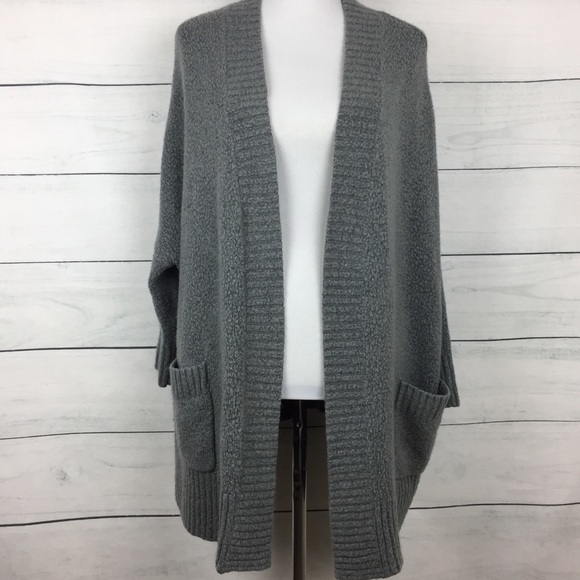 Zara Sweaters - Zara Oversized Gray Knit Open Front Cardigan